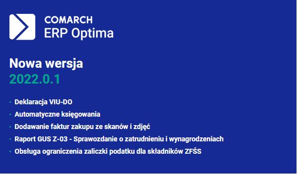 nowości Optima 2022.0.1